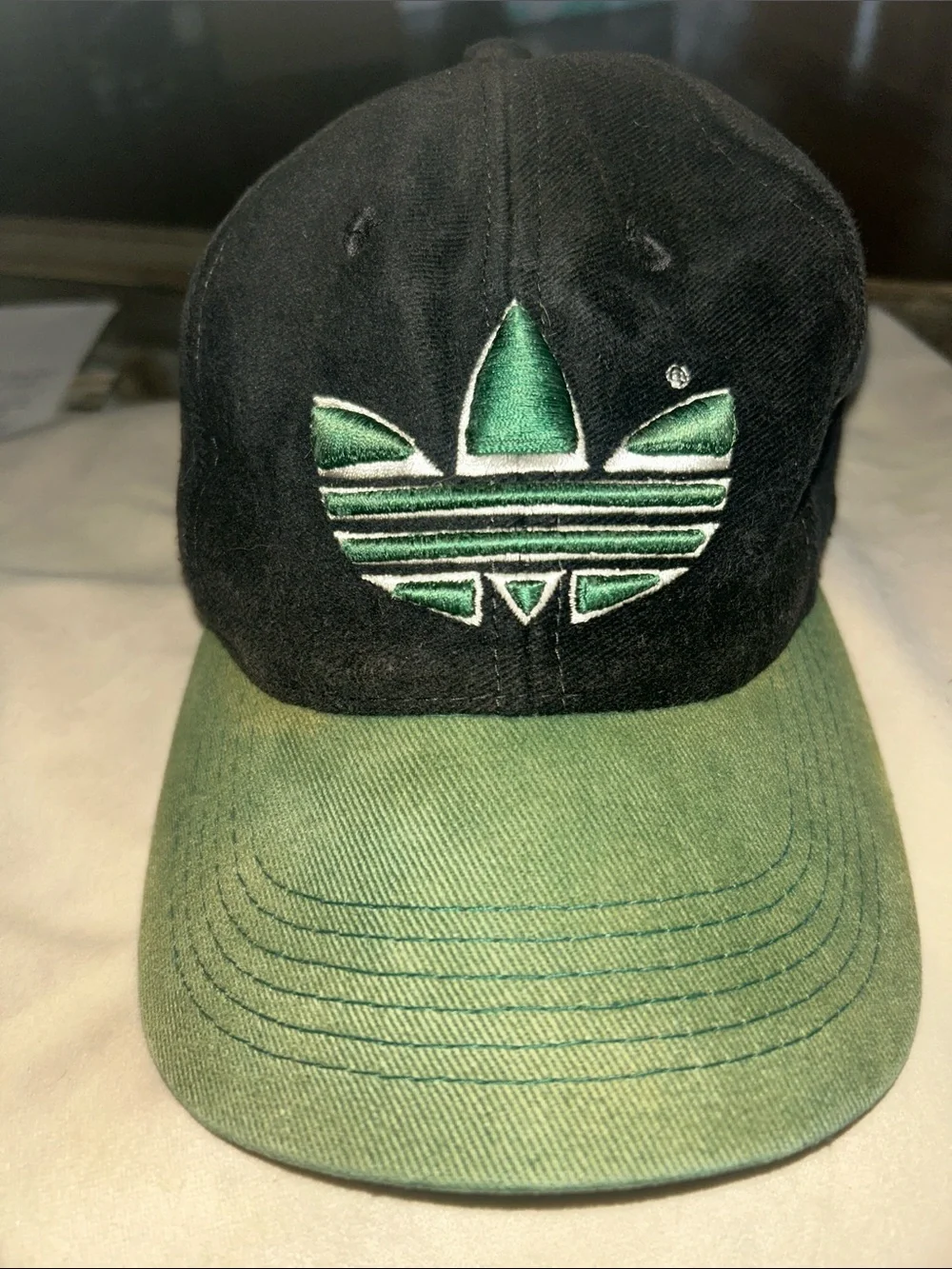 80’s 90’s adidas Black & Green Trefoil Baseball Cap